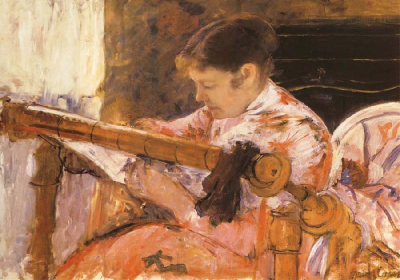 Mary Cassatt Lydia at a Tapestry Loom Norge oil painting art